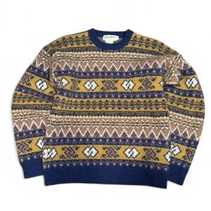 Vintage Brettons Private Label Multicolor Aztec Virgin Wool Jumper Sweater